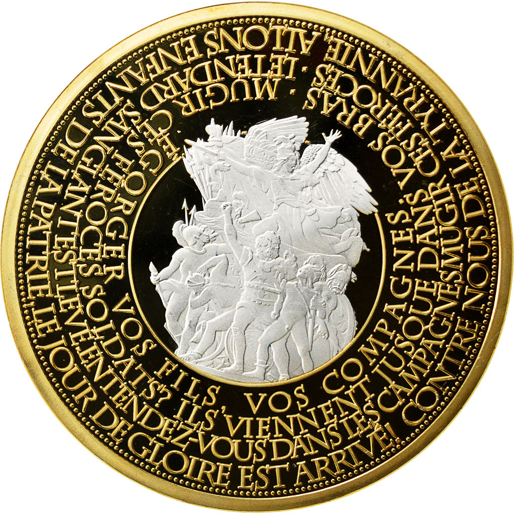 France, Medal, Les piliers de la République, Marianne, MS(64), Copper Gilt