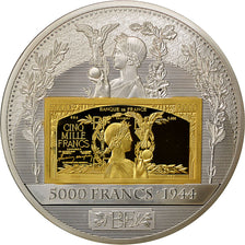 Frankrijk, Medaille, Histoire de la Monnaie Française, 5000 Francs 1944, FDC