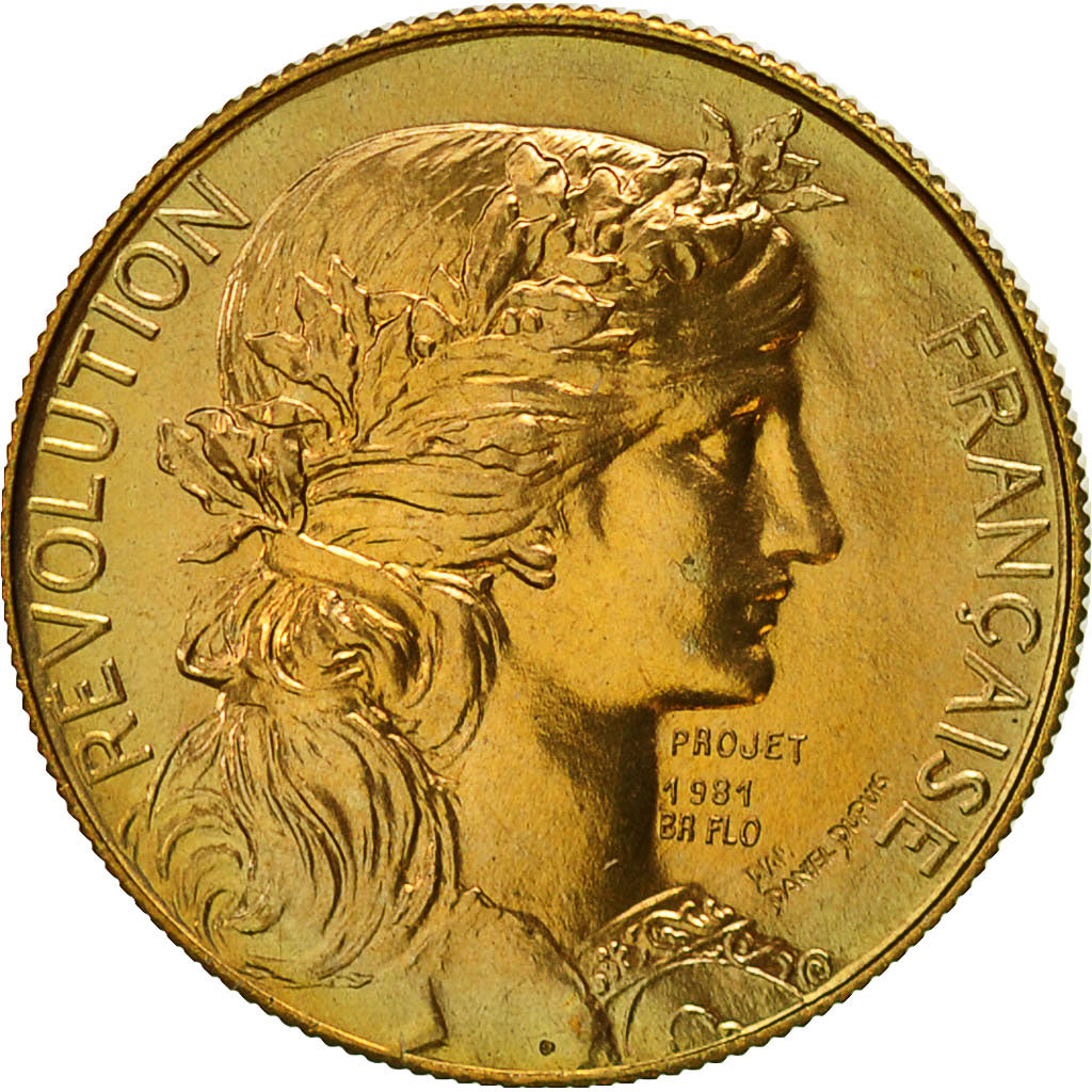 France, Médaille, Révolution Française, Au Nom de la  République, FDC, Gilt