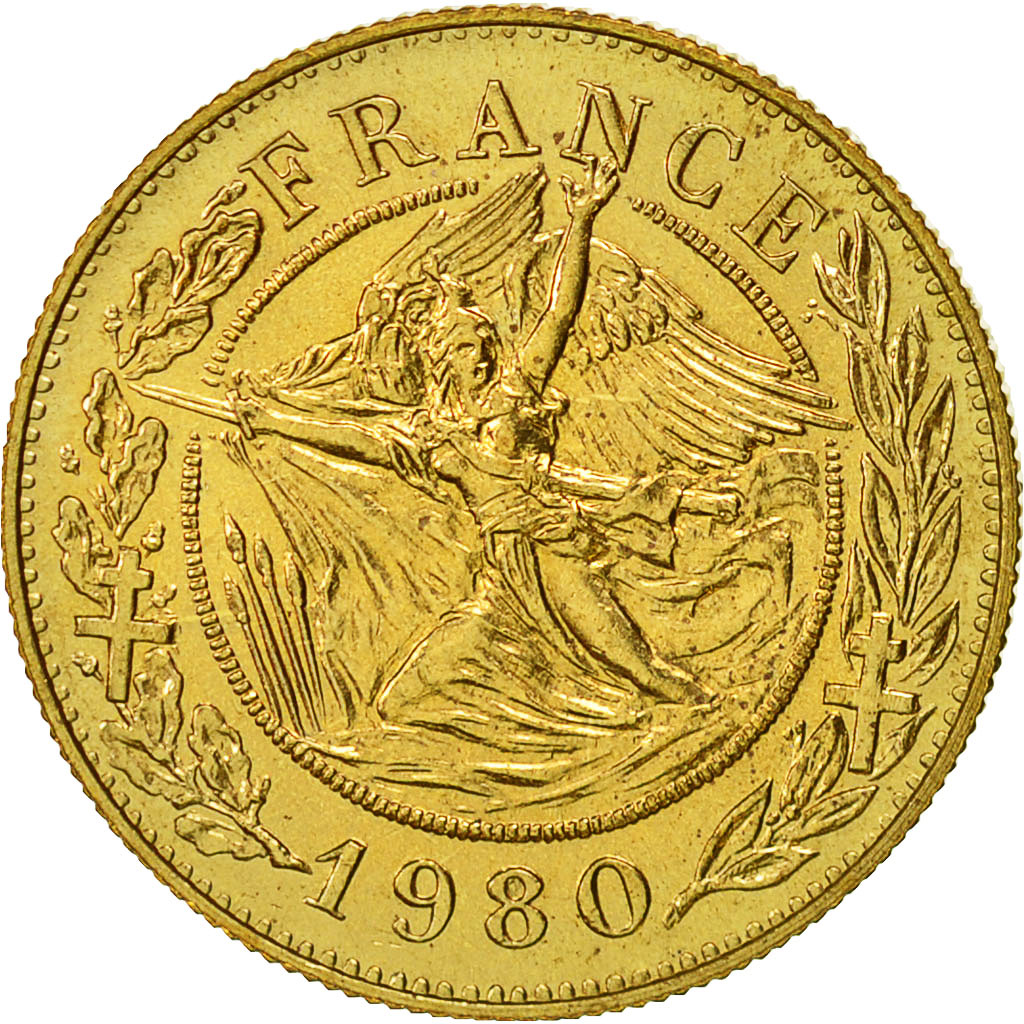France, Medal, Général De Gaulle, MS(65-70), Gilt Bronze
