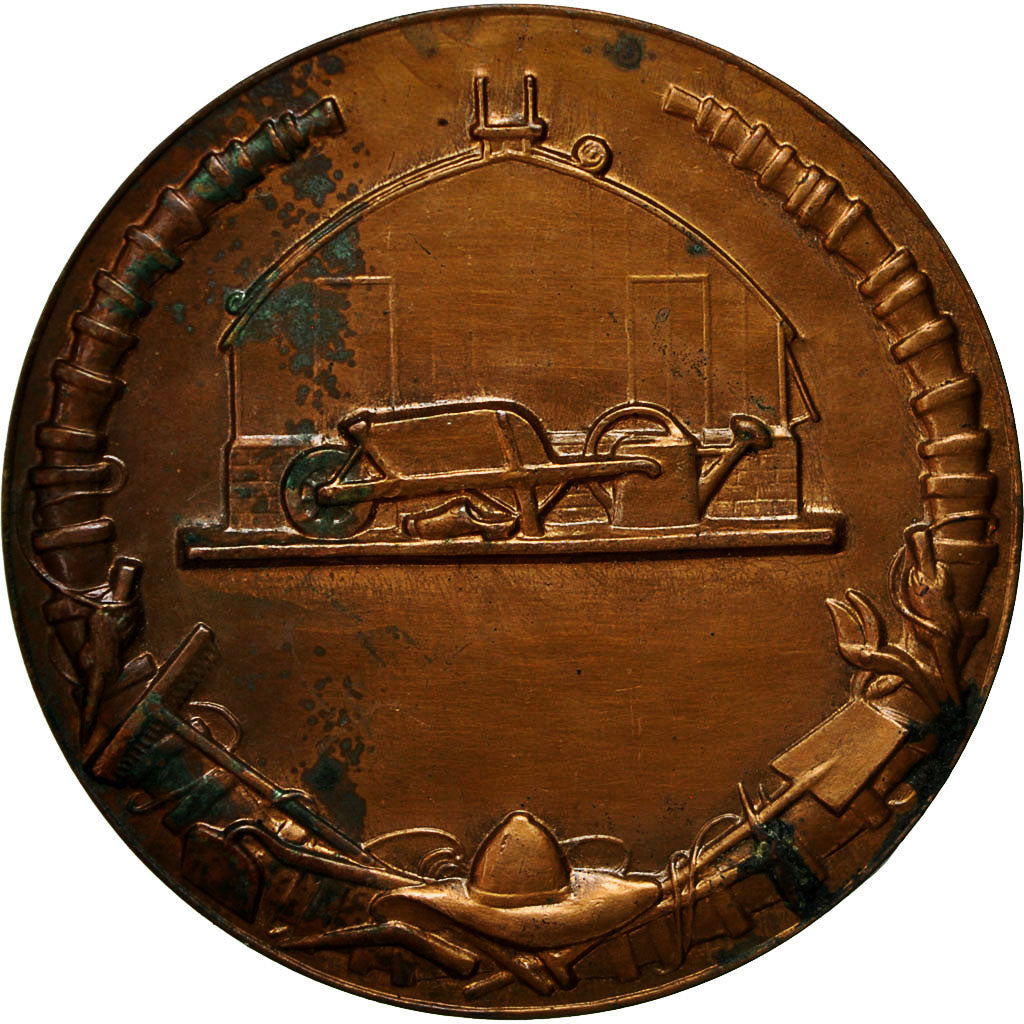 France, Médaille, Flore, Femme nue au Jardin, Delannoy, TTB, Bronze