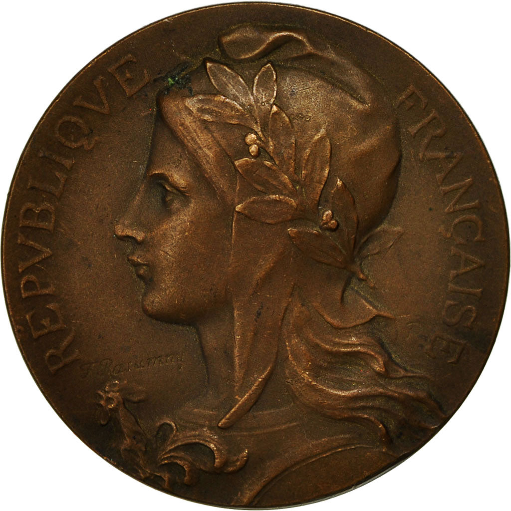 Francia, medalla, Marianne, Société d'Agriculture de Saint pol, 1909, Rasumny