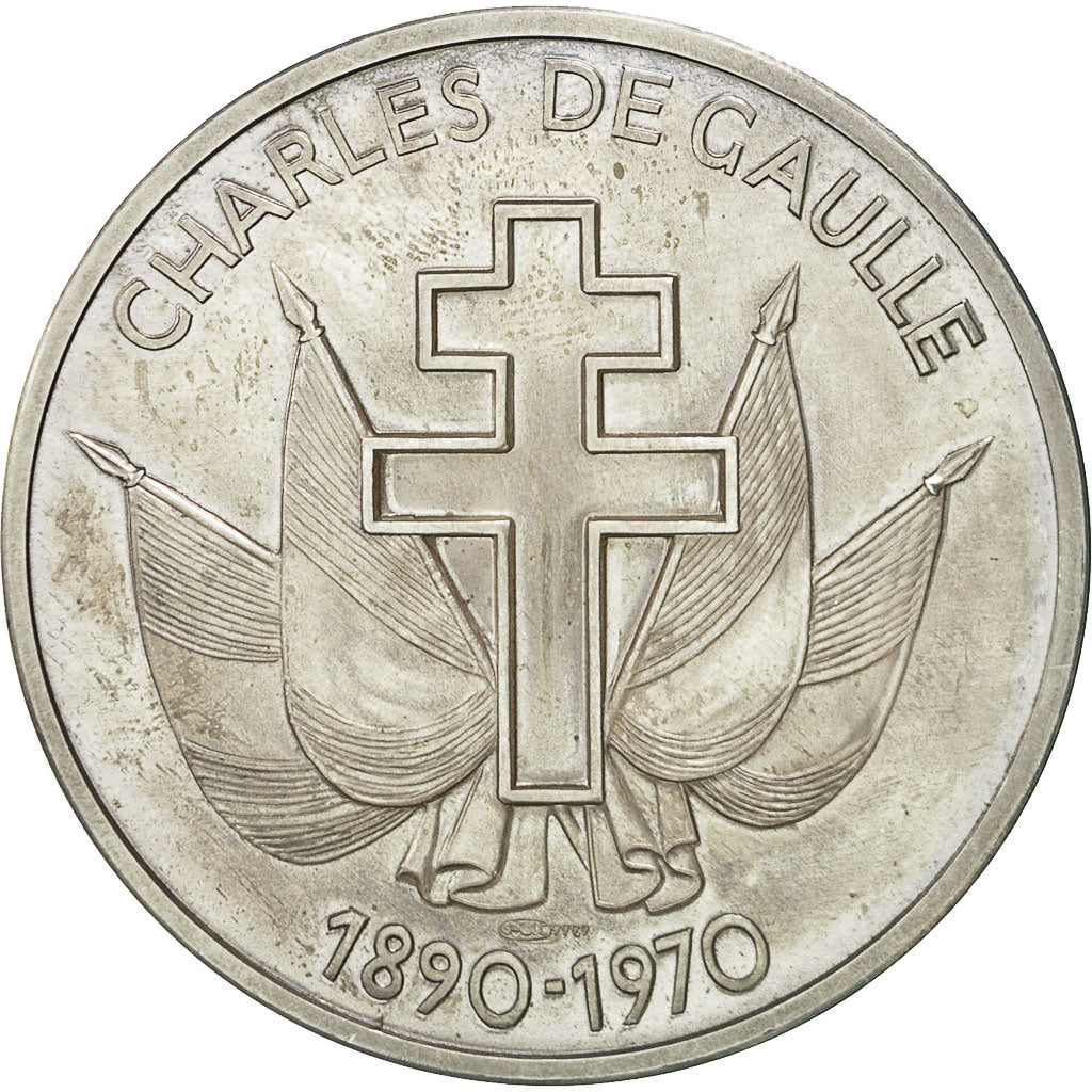 France, Médaille, De Gaulle, Création du R.P.F, 1970, SPL, Argent