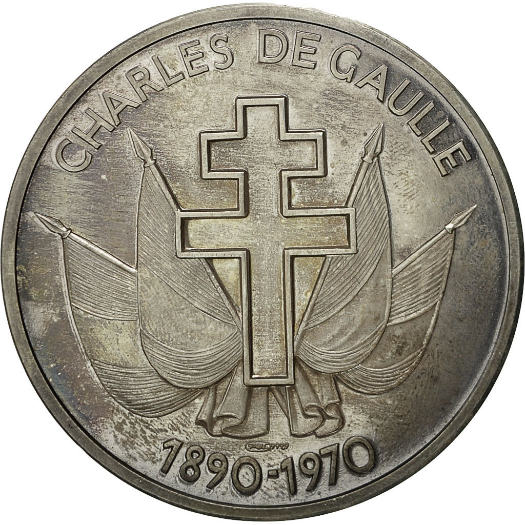 France, Medal, De Gaulle, Référendum du 28 Octobre 1962, 1970, MS(63), Silver
