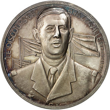 France, Medal, De Gaulle, Le Discours de Brazaville, 1970, MS(63), Silver