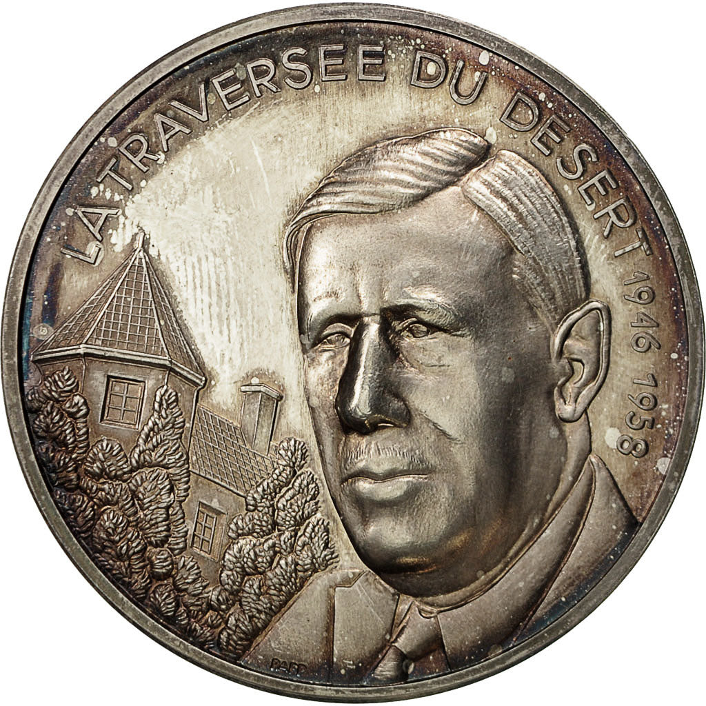 France, Medal, De Gaulle, La Traversée du Désert, 1970, MS(63), Silver