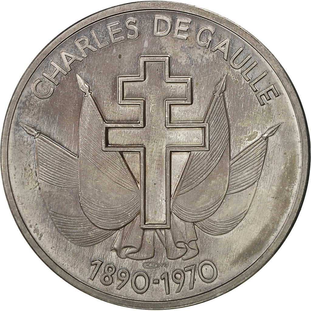France, Medal, De Gaulle, La Traversée du Désert, 1970, MS(63), Silver