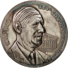 France, Medal, De Gaulle, Le 1er Gouvernement, 1970, MS(63), Silver