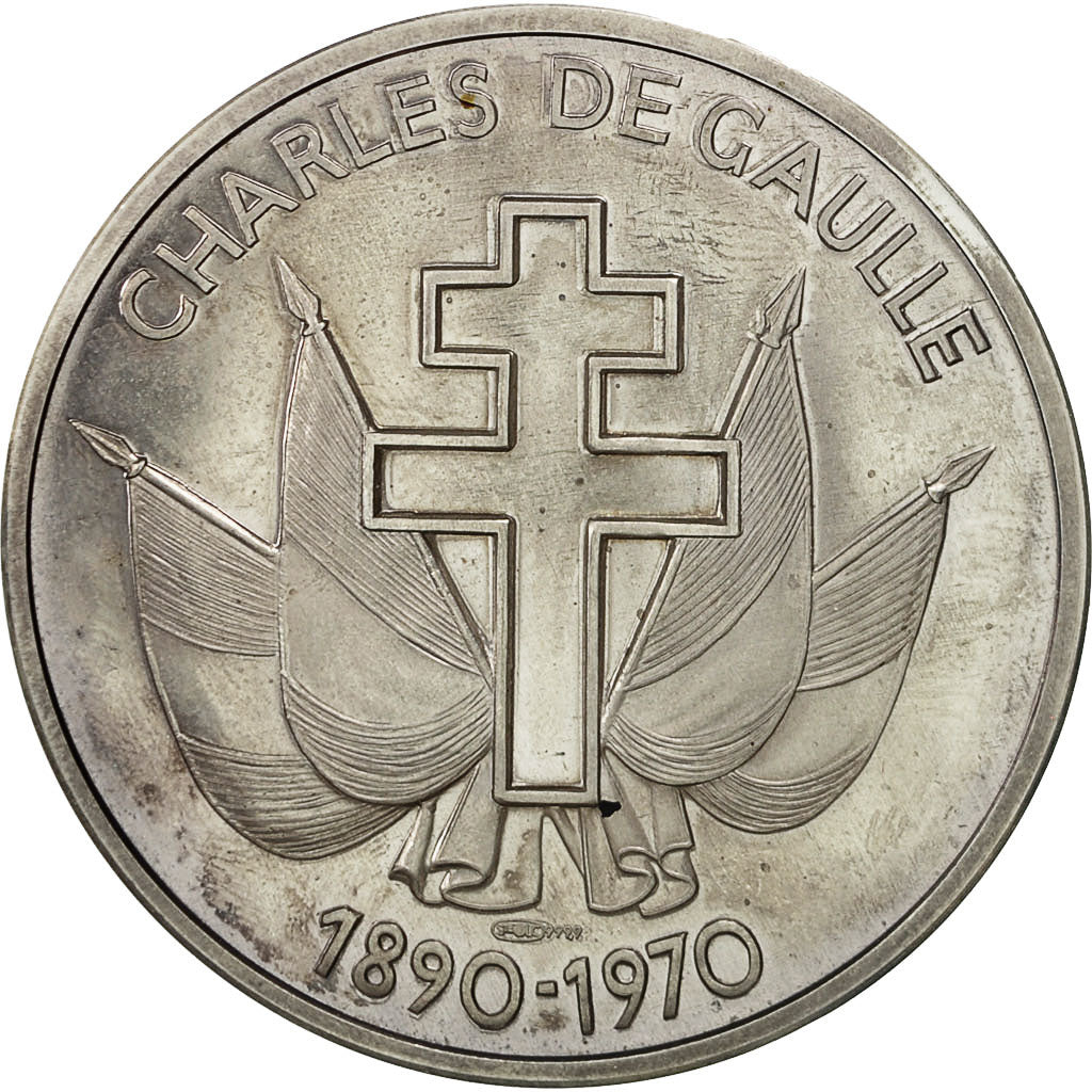France, Medal, De Gaulle, Le Terme, 1970, MS(63), Silver