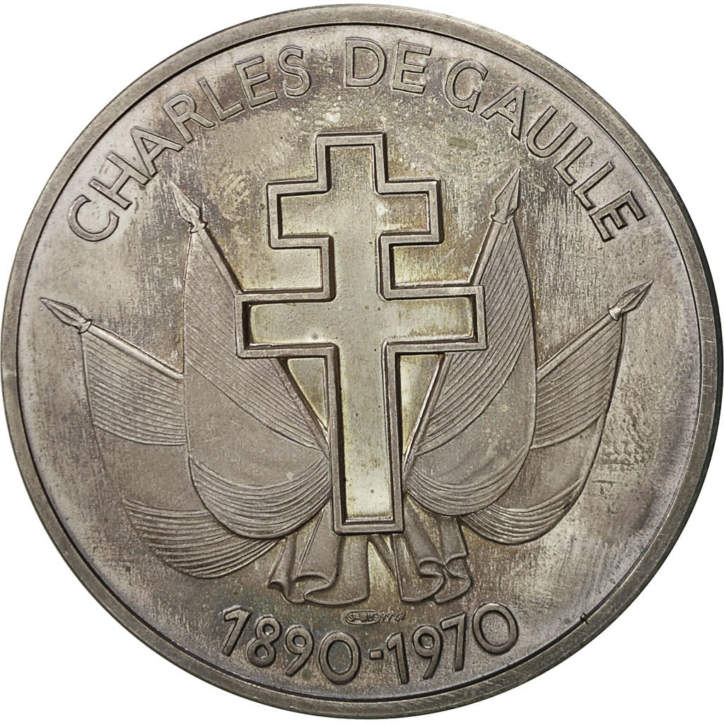 France, Medal, De Gaulle, Le Discours de Pnom-Penh, 1970, MS(63), Silver