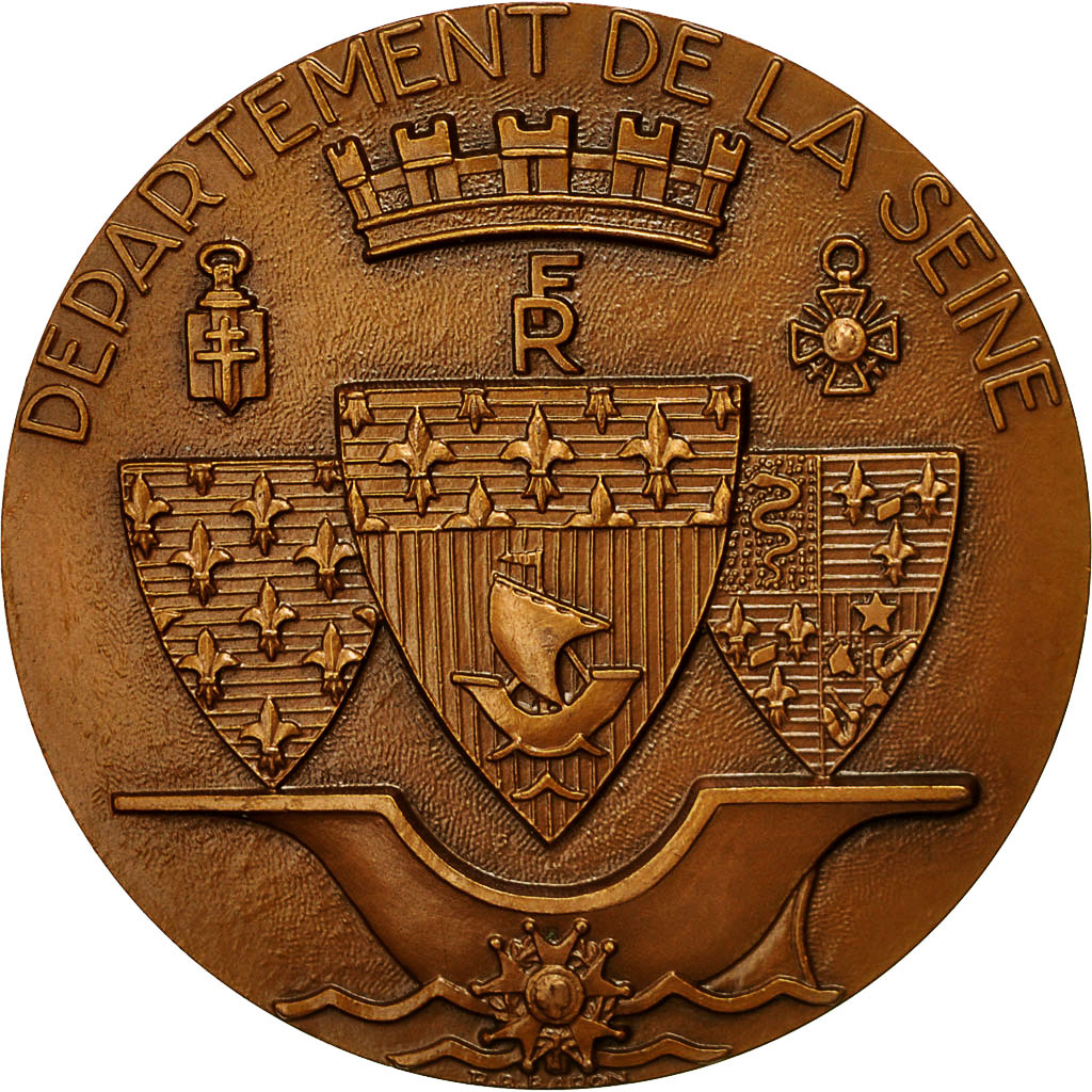 France, Medal, Département de la Seine, Paris, Baron, MS(63), Bronze