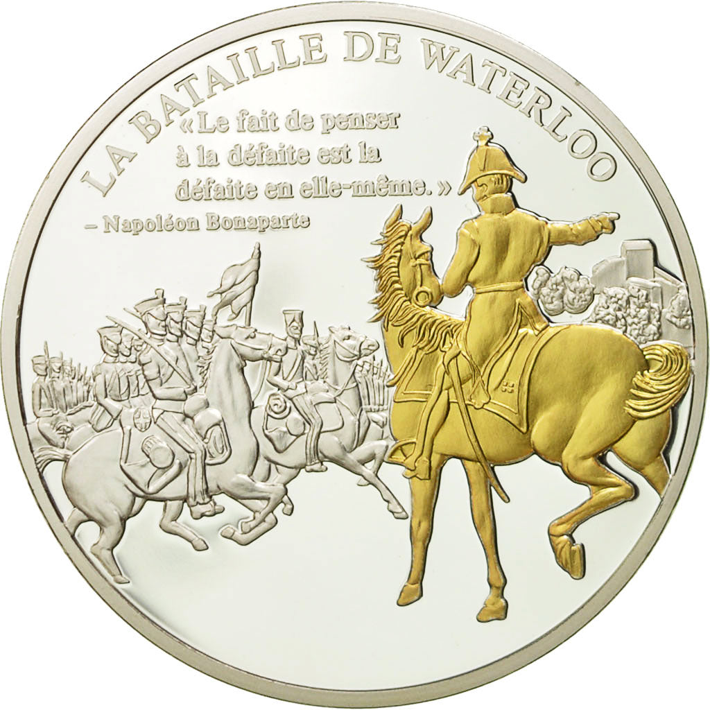 France, Medal, Napoléon Bonaparte, Bataille de Waterloo, MS(65-70), Copper
