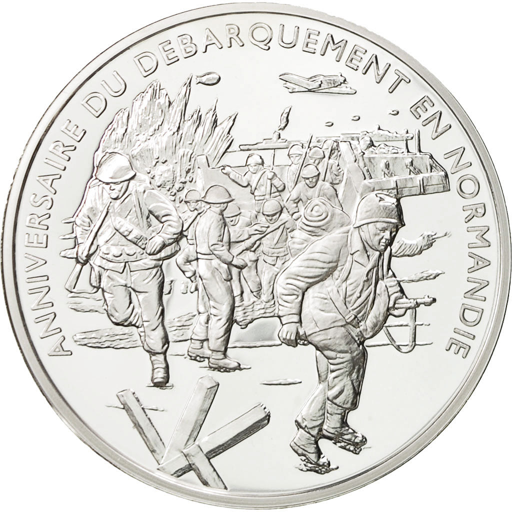 France, Médaille, Anniversaire du Débarquement de Normandie, FDC, Cuivre