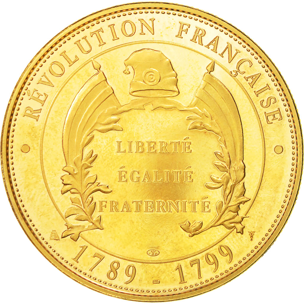 France, Medal, Révolution Française, Robespierre, MS(65-70), Copper Gilt