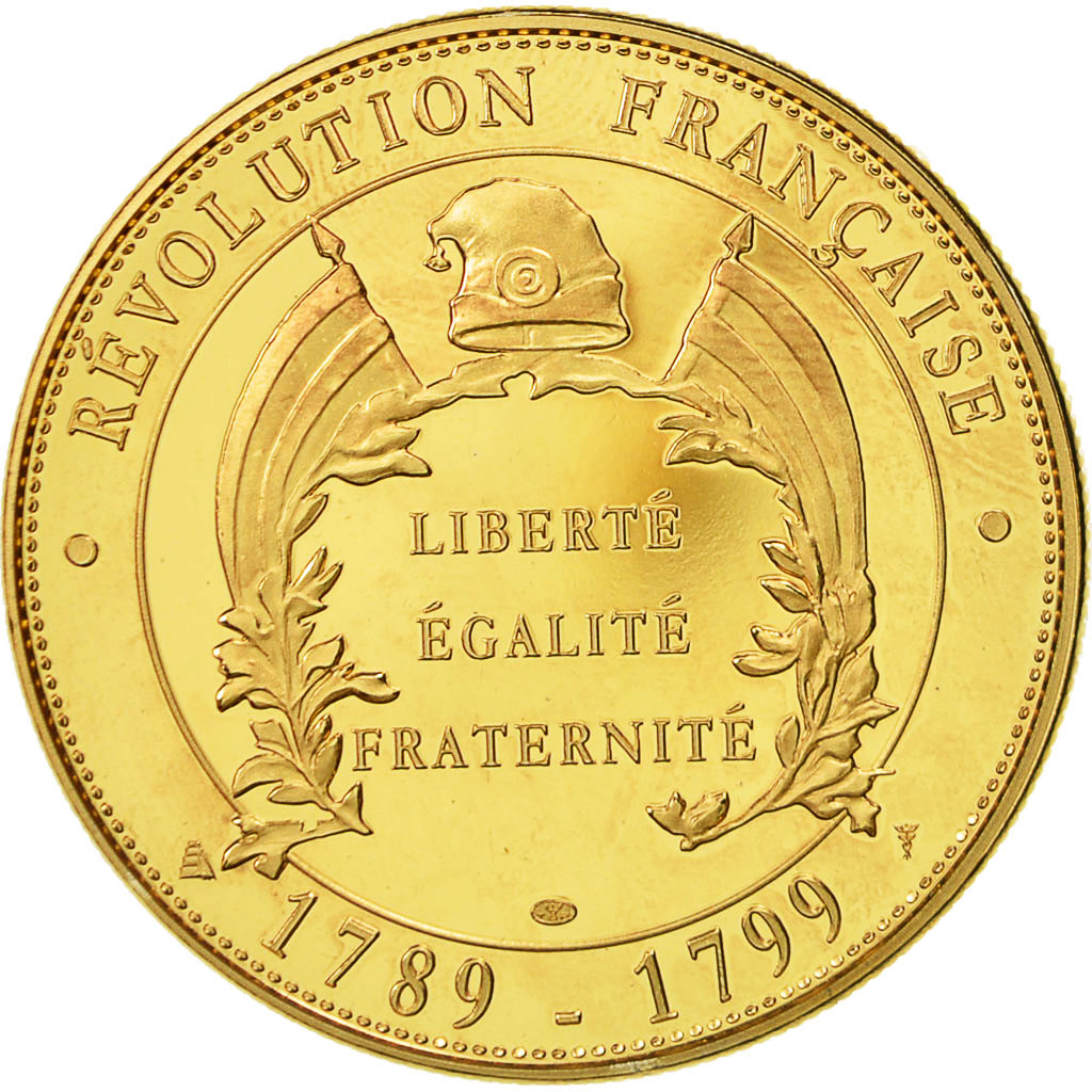 Francia, medaglia, Révolution Française, La Marseillaise, FDC, Rame dorato