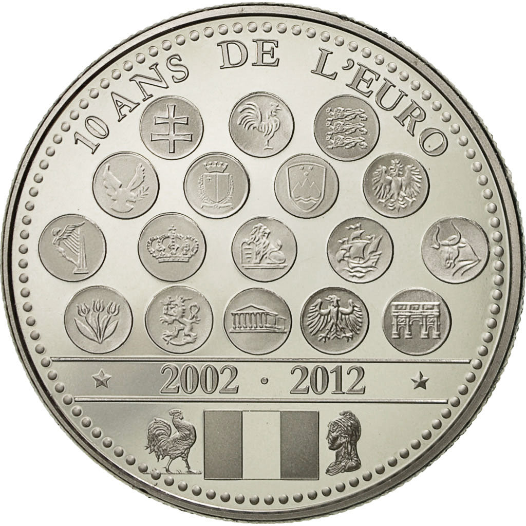 Francia, medaglia, L'Europe des XXVII, 10 Ans de l'Euro, 2012, SPL+, Nichel