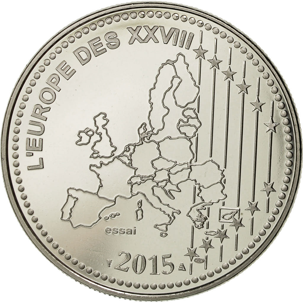 Francja, Medal, L'Europe des XXVII, La Victoire, 2015, MS(64), Nikiel