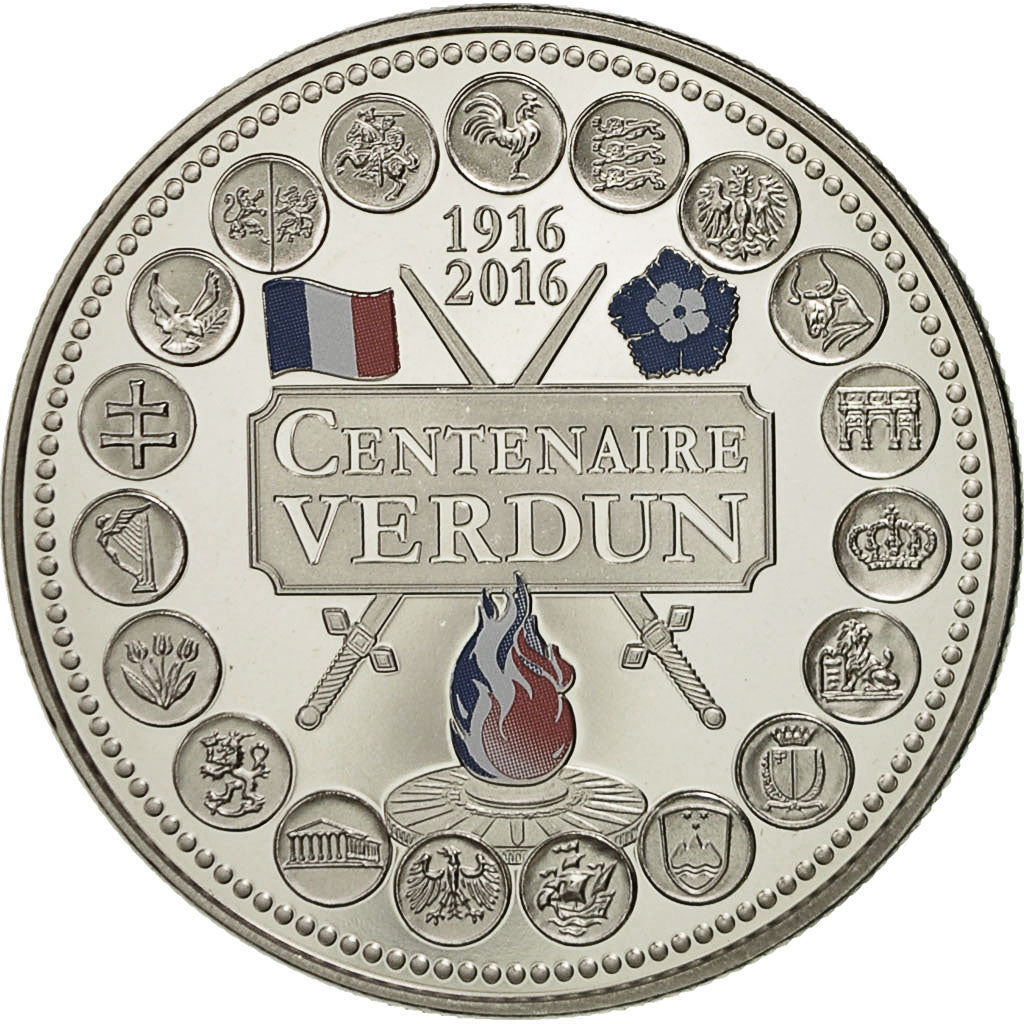 France, Medal, L'Europe des XXVII, Centenaire de Verdun, 2016, MS(64), Nickel