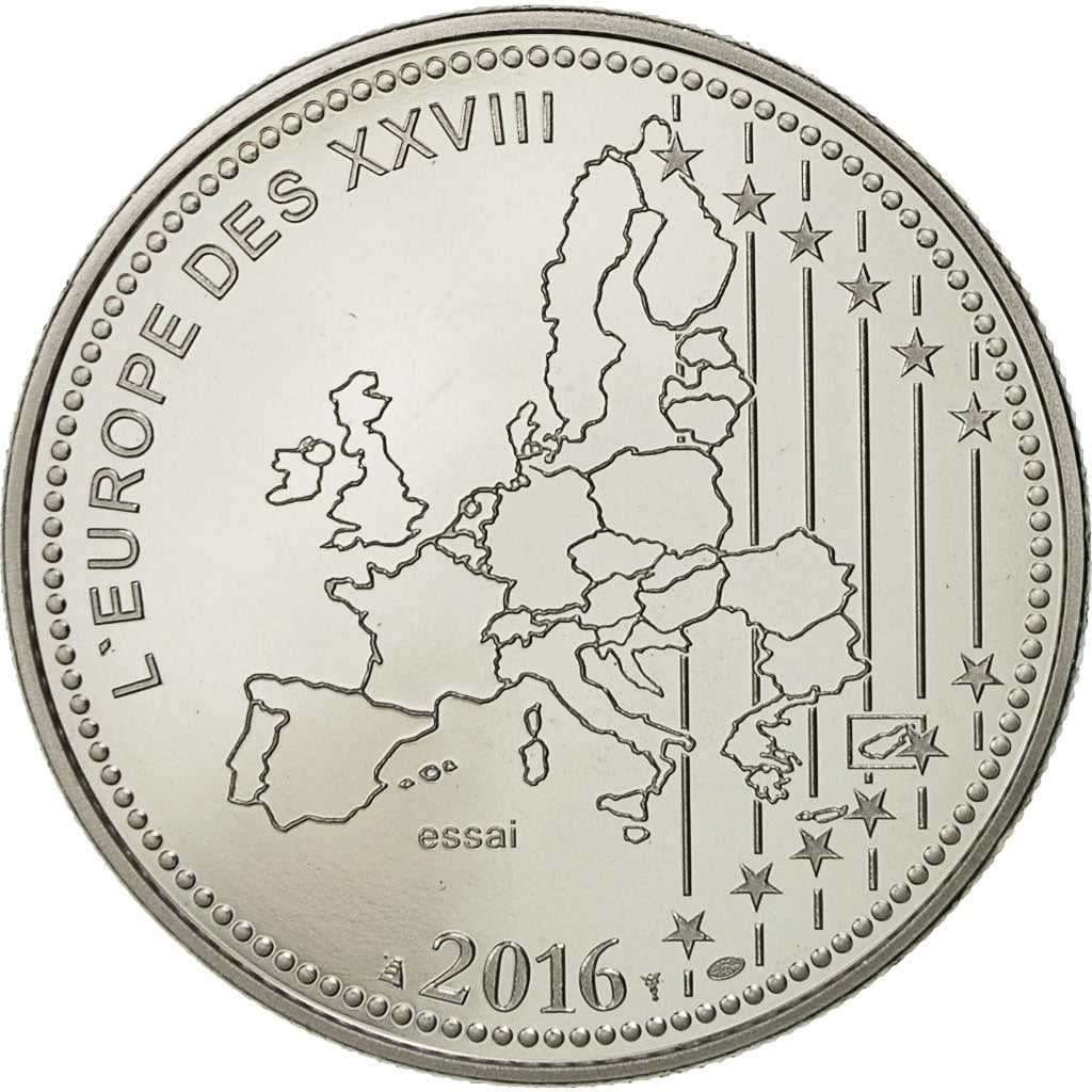 France, Medal, L'Europe des XXVII, Centenaire de Verdun, 2016, MS(64), Nickel