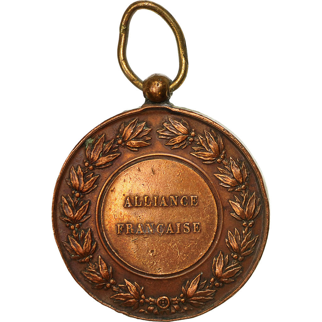 France, Médaille, Alliance Française, Brenet, TTB, Cuivre
