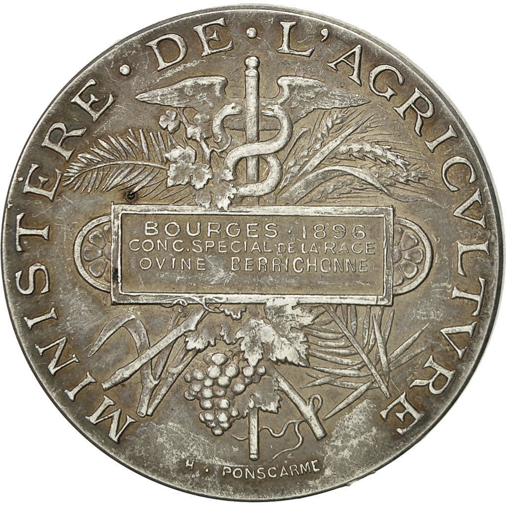 Frankreich, Medaille, Concours Agricole, Bourges, Marianne, 1896, Ponscarme, VZ