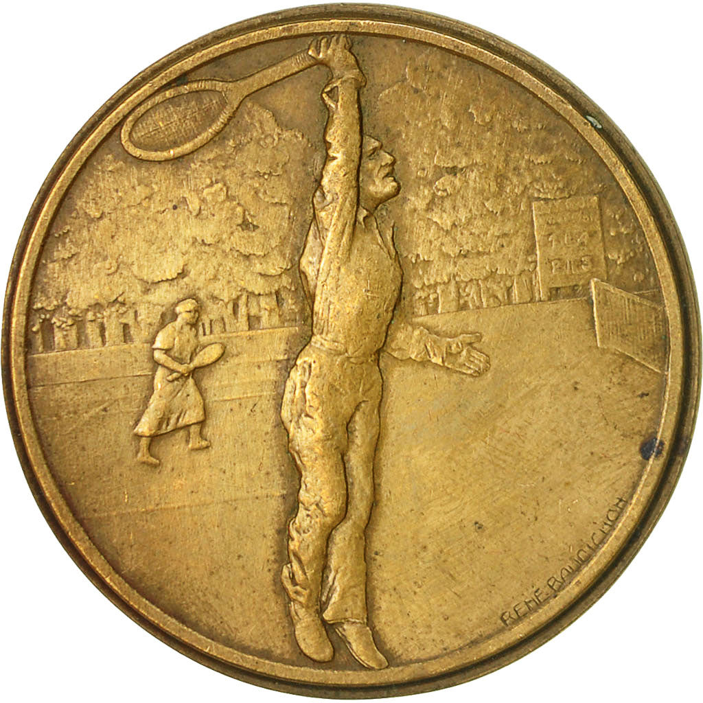 France, Médaille, Sport, Tennis, Pro Patria Semper, Baudichon, TTB+, Bronze
