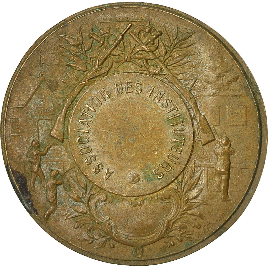 France, Medal, Association des Instituteurs, Erdmann, VF(20-25), Bronze