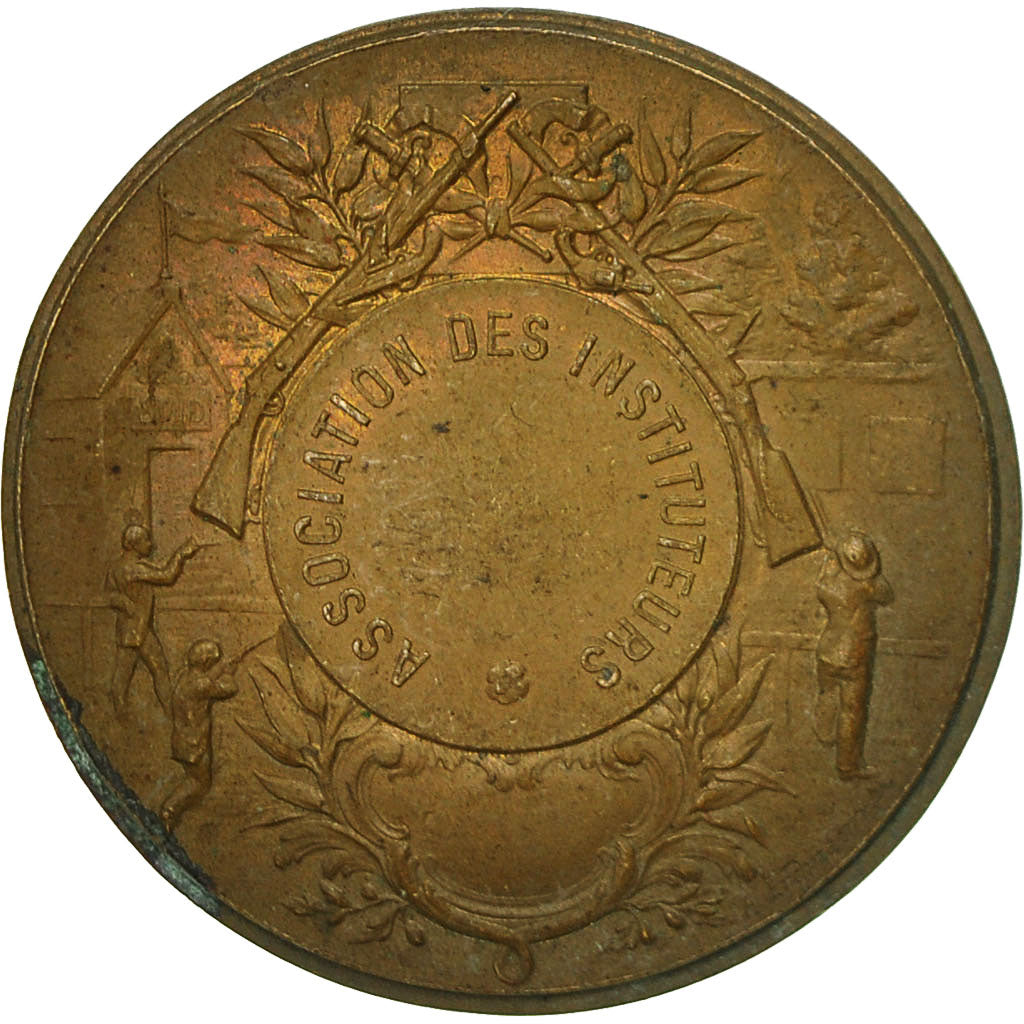 France, Medal, Association des Instituteurs, Erdmann, VF(20-25), Bronze