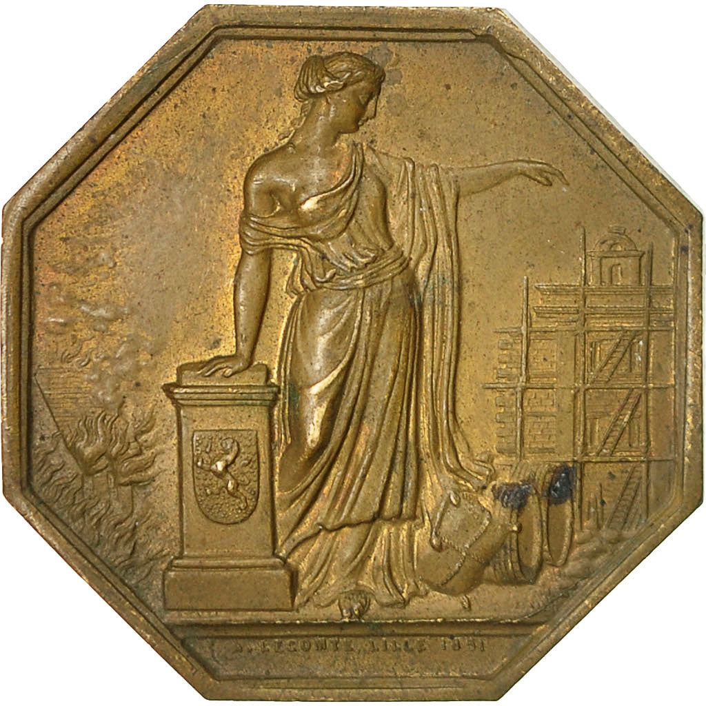 France, Token, Compagnies d'Assurances, Le Nord, 1851, Lecomte, EF(40-45)