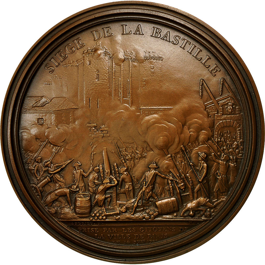 France, Médaille, Révolution Française, Prise de la Bastille, 1989, Andrieu
