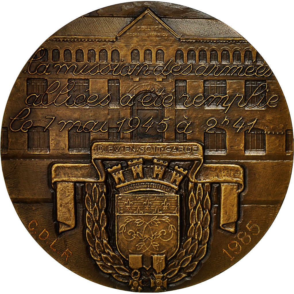 France, Médaille, Capitulation des allemands à Reims le 7 mai, 1985, Simon