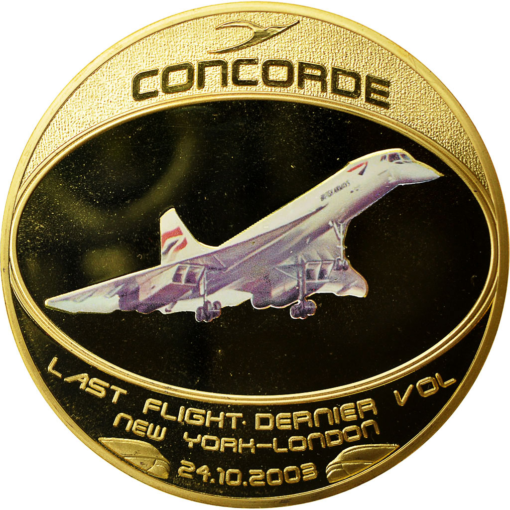 France, Medal, Adieu au Concorde, Dernier Vol New-York/Londres, 2003, MS(64)