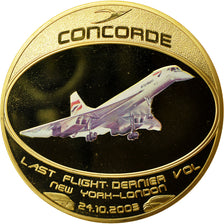 France, Medal, Adieu au Concorde, Dernier Vol New-York/Londres, 2003, MS(64)
