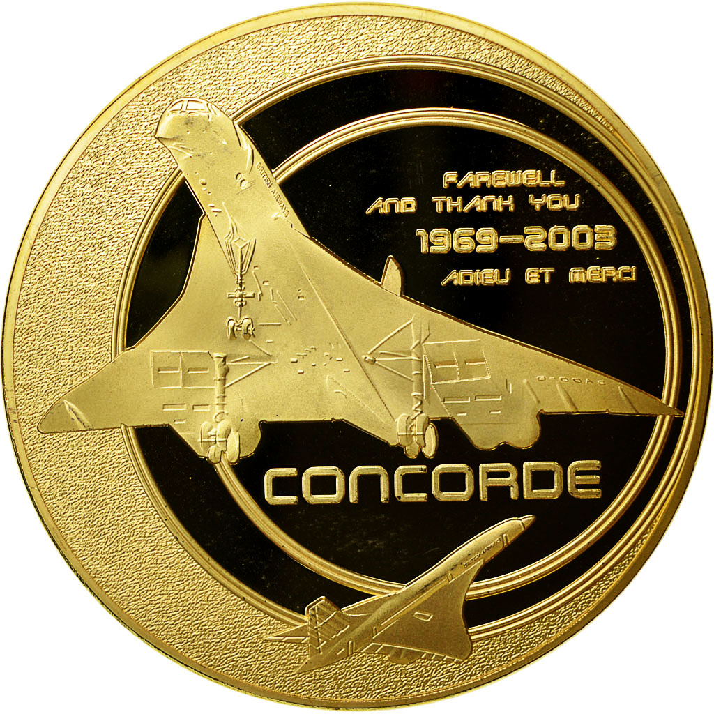 France, Medal, Adieu au Concorde, Dernier Vol New-York/Londres, 2003, MS(64)