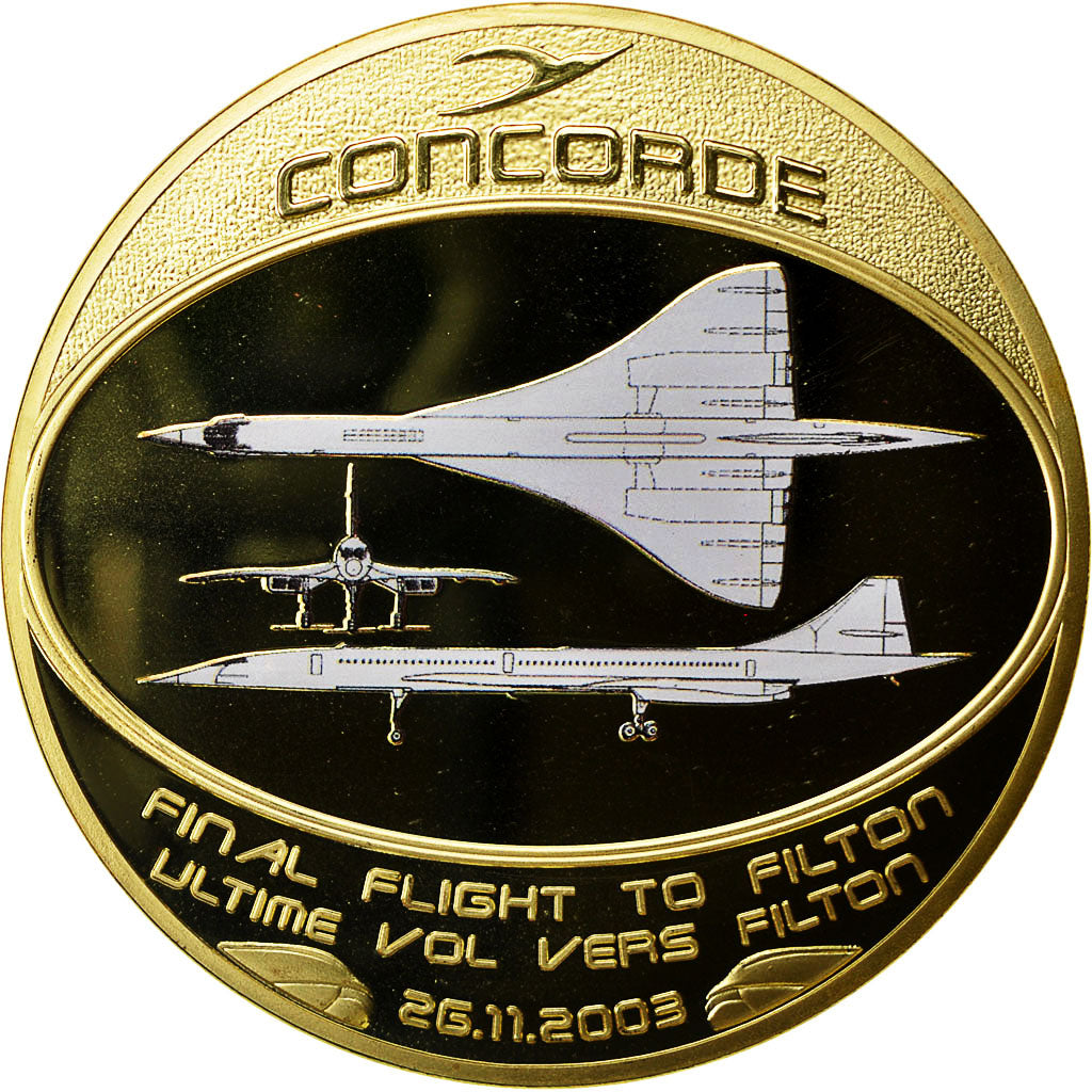 France, Medal, Adieu au Concorde, Ultime Vol vers Filton, 2003, MS(64), Copper