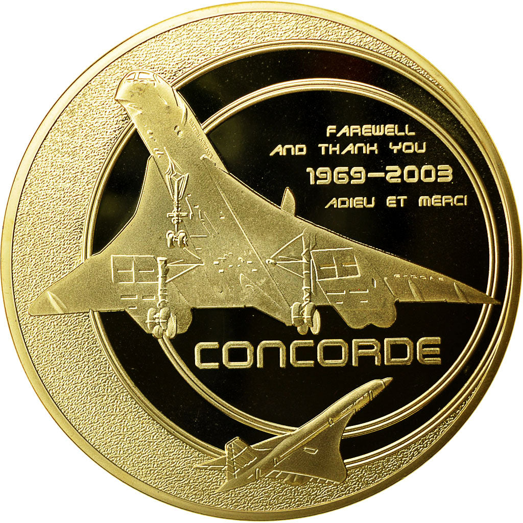 France, Medal, Adieu au Concorde, Ultime Vol vers Filton, 2003, MS(64), Copper