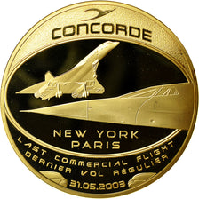 France, Medal, Adieu au Concorde, Dernier Vol New-York/Paris, 2003, MS(64)