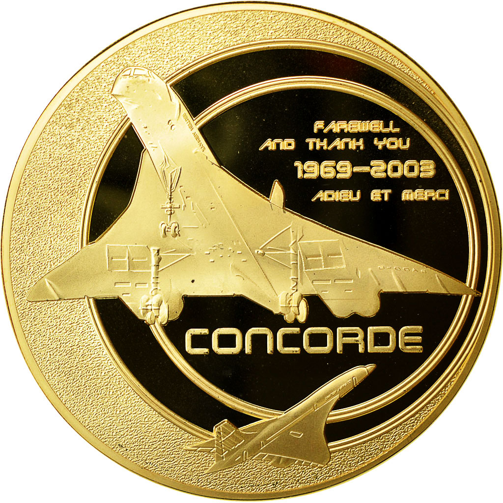 France, Medal, Adieu au Concorde, Dernier Vol New-York/Paris, 2003, MS(64)