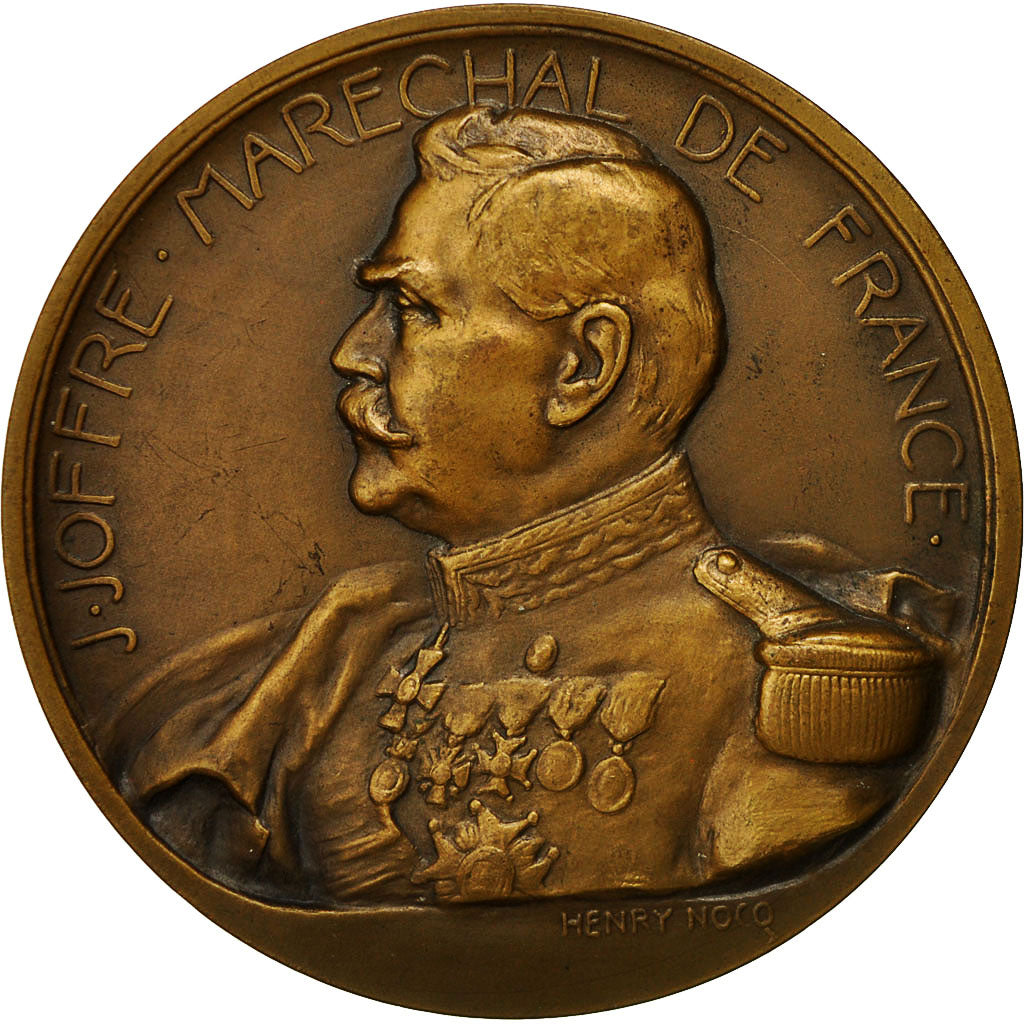 Francia, medalla, Joffre, Maréchal de France, 1914, Henry Nocq, EBC, Bronce