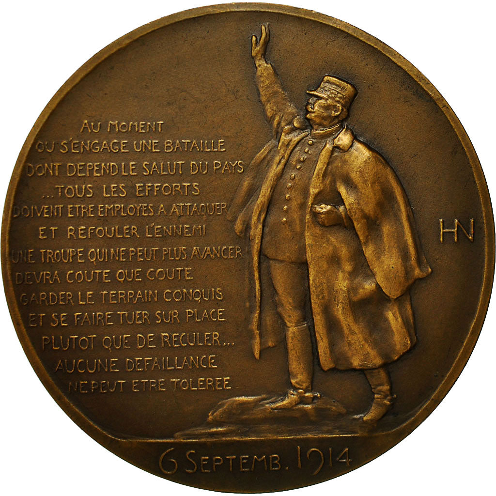 Francia, medalla, Joffre, Maréchal de France, 1914, Henry Nocq, EBC, Bronce