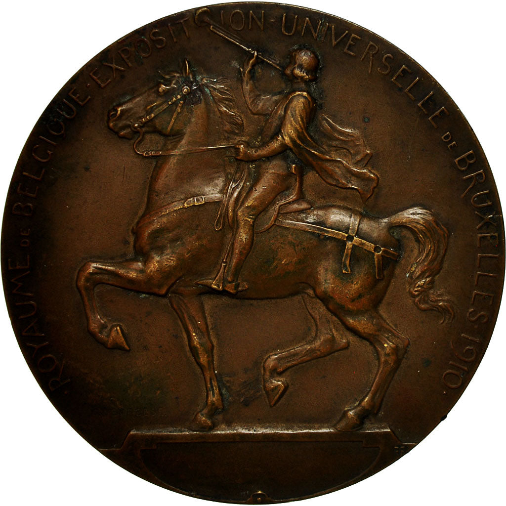 Belgia, Medal, Exposition Universelle de Bruxellles, 1910, Devreese, EF(40-45)