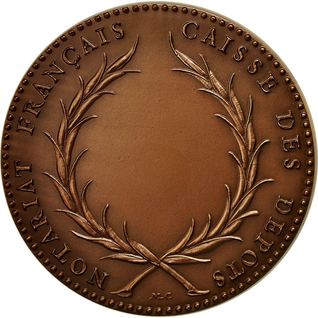 Francia, medalla, Notariat Français, Caisse des Dépôts, Jacques Cujas, 1974