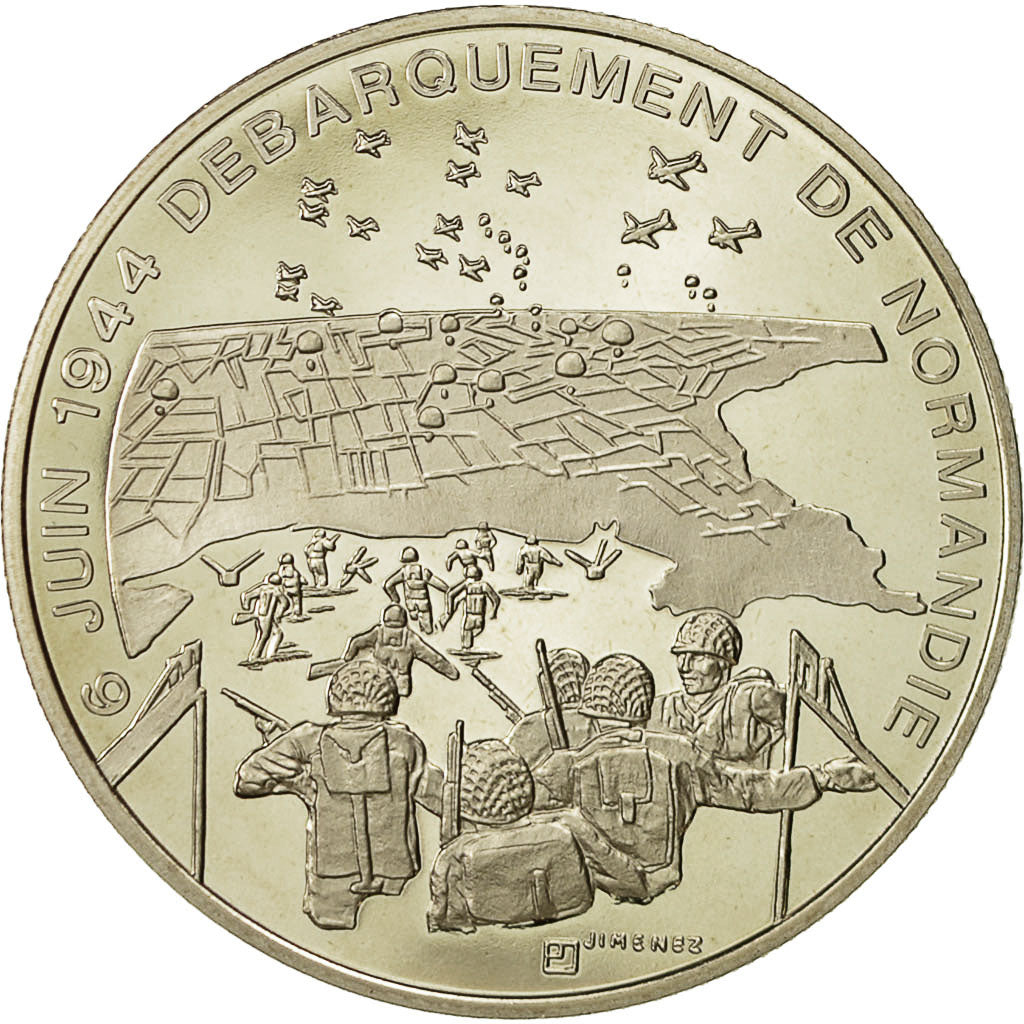 Francia, medalla, Le débarquement de Normandie 6 Juin 1944, FDC, Níquel