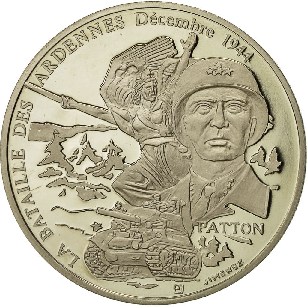 France, Medal, La Bataille Des Ardennes - Décembre 1944 - Patton, MS(65-70)