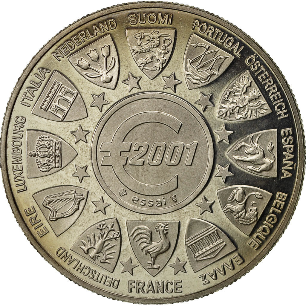 Francja, Medal, L'Europe, Marianne, 2001, MS(65-70), Nikiel