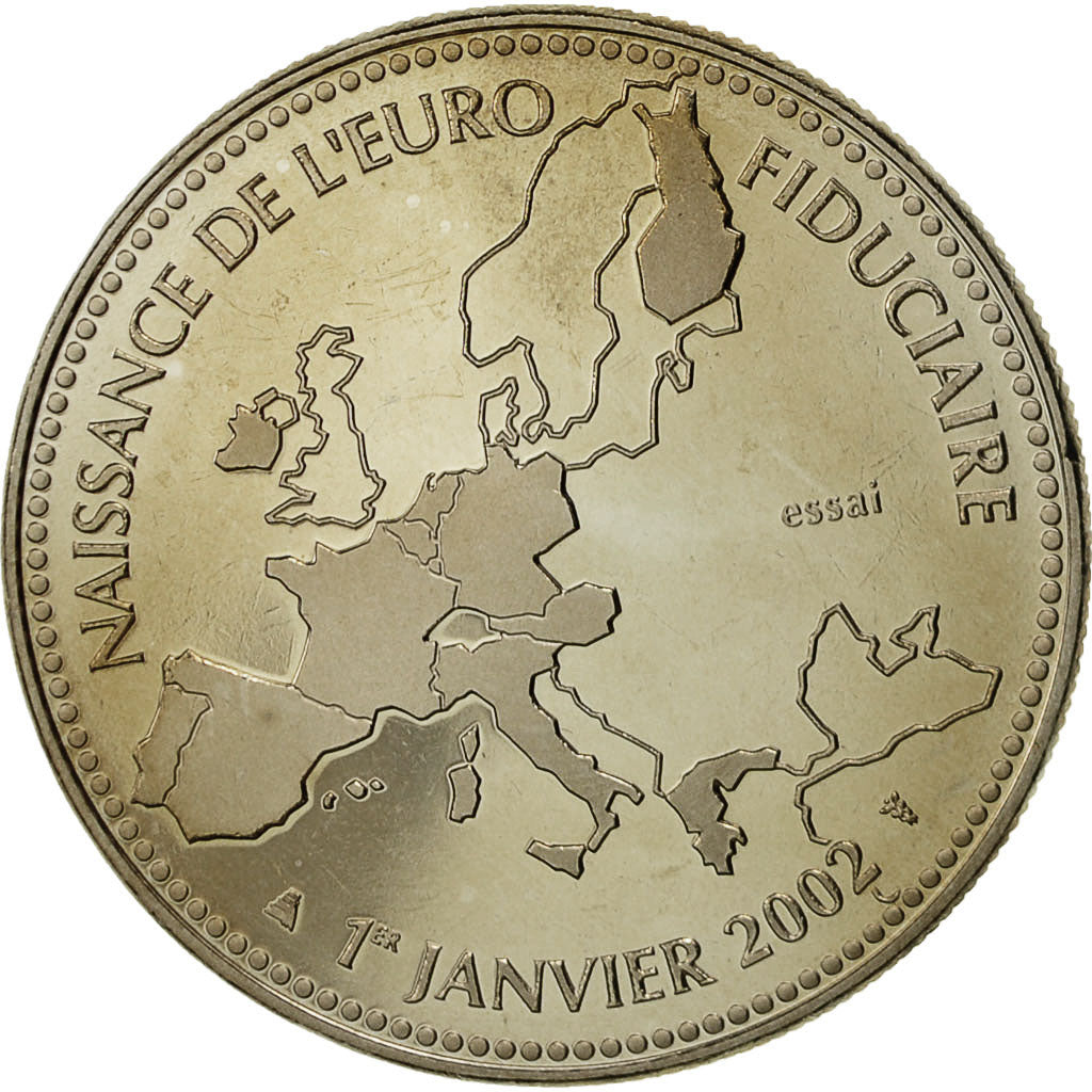 Francja, Medal, L'Europe, Naissance de l'Euro Fiduciaire, 2002, MS(65-70)