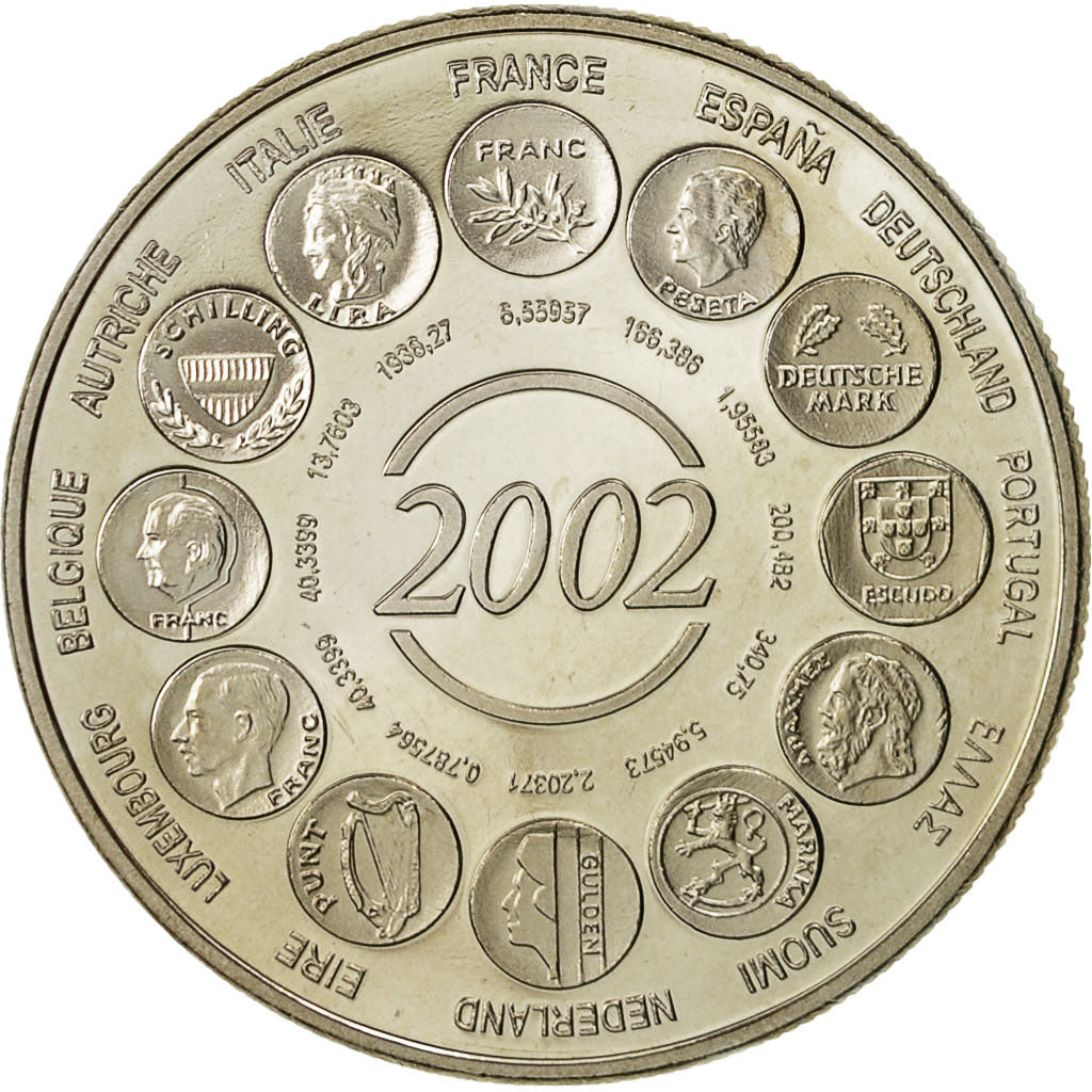 Francja, Medal, L'Europe, Naissance de l'Euro Fiduciaire, 2002, MS(65-70)