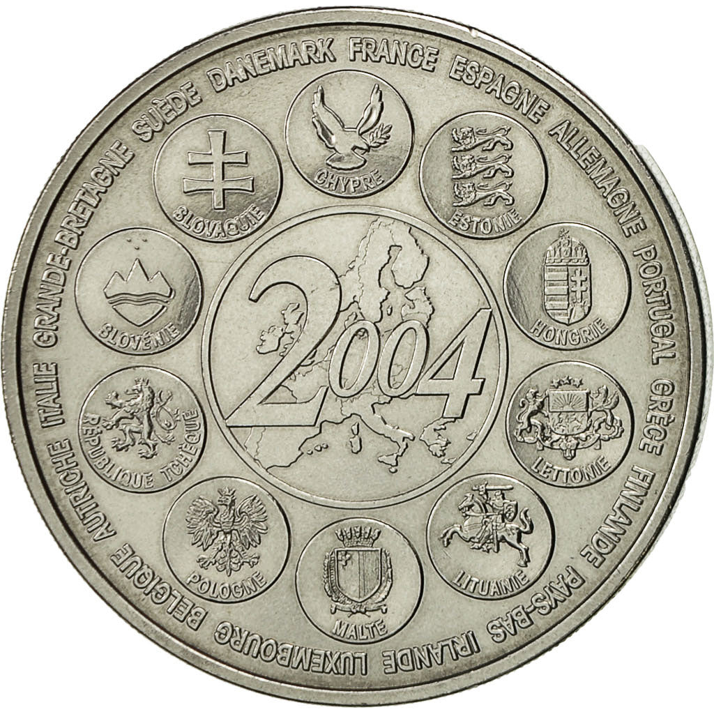 Francia, medaglia, L'Europe des XXV, Essai, 2004, Monnaie de Paris, FDC, Nichel