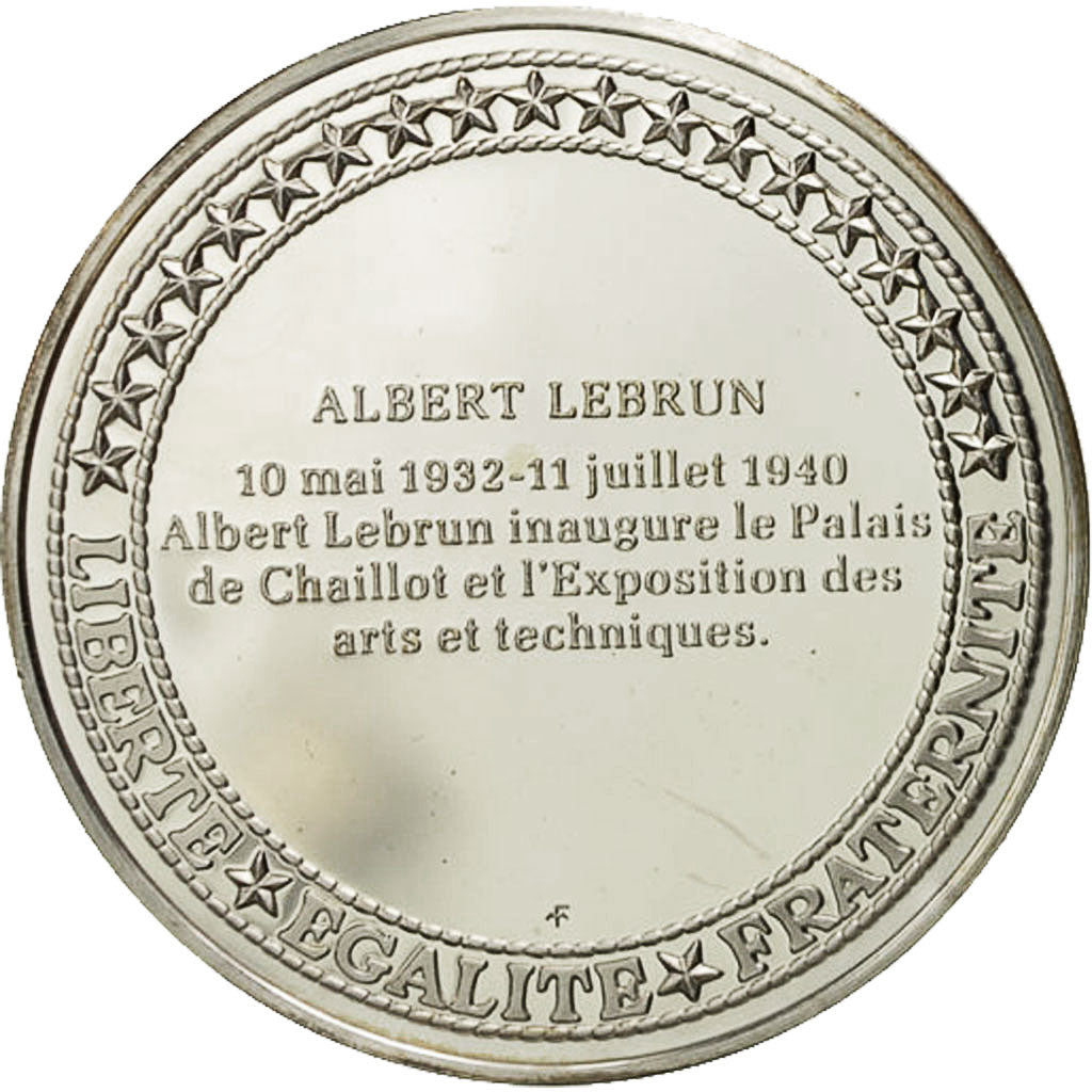France, Medal, Les Présidents de la République, Albert Lebrun, MS(64), Silver