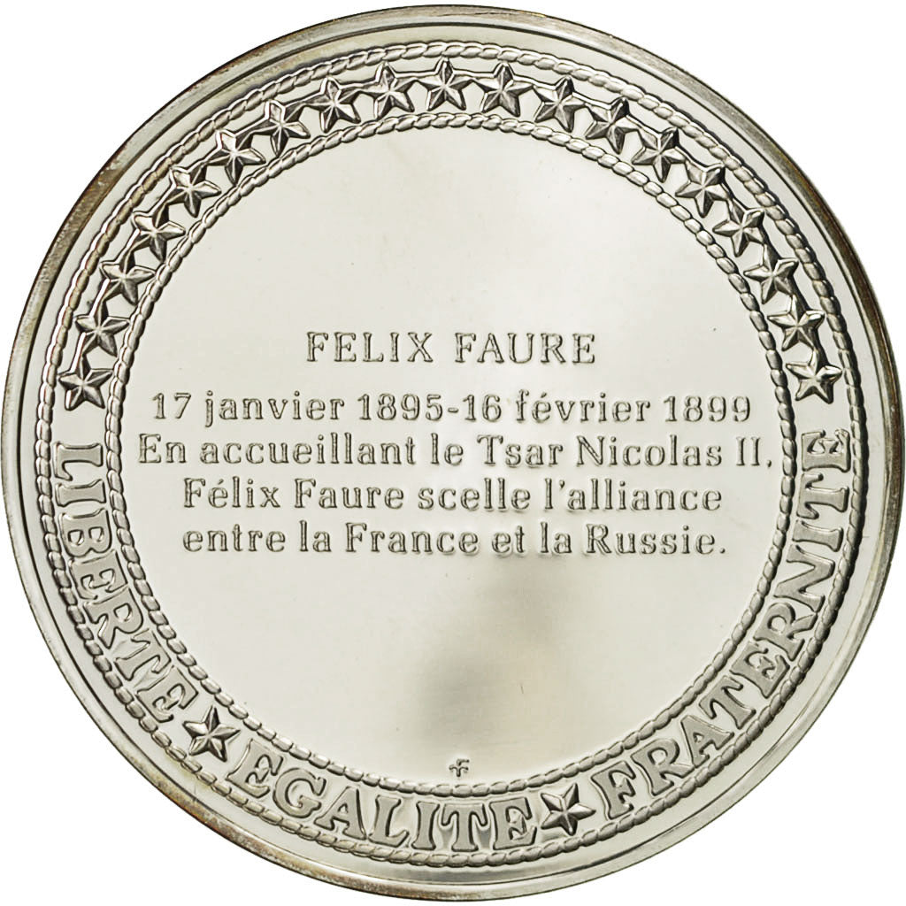 France, Medal, Les Présidents de la République, Félix Faure, MS(64), Silver